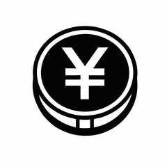 Obraz premium Black And White Icon Of Japanese Yen Currency Symbol For Financial Design