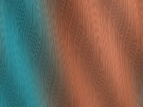 An abstract image with wavy vertical lines. One side is teal, the other side is copper or brown. The texture is smooth and the colors contrast.