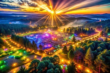 Illuminated Festival at Sunset
