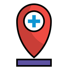 Medical Location Pin Icon