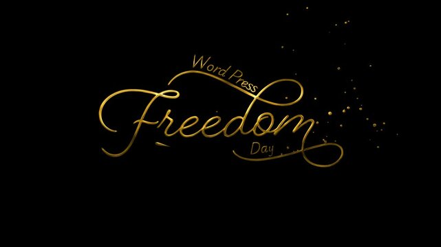 Word Press Freedom Day Text Animation isolated with transparent background. Perfect for World Press Freedom Day video themes 2025