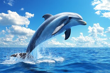 Dolphin Leap Ocean Sky