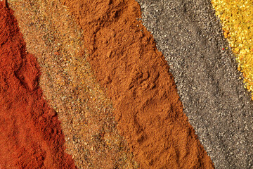 Mix of different aromatic spices as background