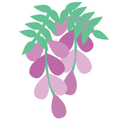 藤の花のベクターイラスト：日本の春の美しいシンボル - Wisteria Flower Vector Illustration: Beautiful Symbol of Japanese Spring