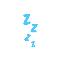 Blue ZZZ sign emoji icon. Vector symbol sleep