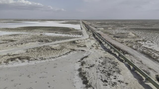 Salt lake view from above. tourist attraction