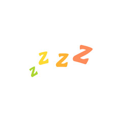 Colorful zzz bed sleep snore icon