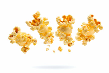 Delicious Buttery Popcorn Kernels in mid-air