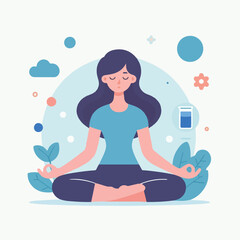 cute logo woman yoga cartoon design