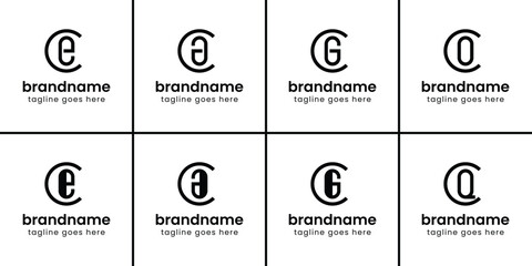 Letters CE CA CG CO CQ Monogram Logo, symbolizing professionalism, and modern identity