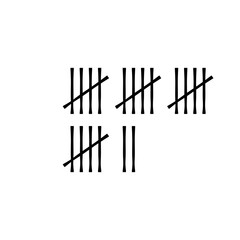 Wall tally marks. Prison day counting jail hash symbols