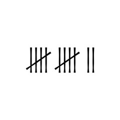 Wall tally marks. Prison day counting jail hash symbols