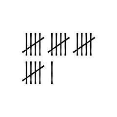 Wall tally marks. Prison day counting jail hash symbols
