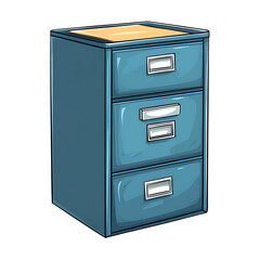 file cabinet cartoon isolated on white background full depth of field 