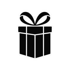 Premium Vector Present Gift Box Icon with Ribbon for Wedding