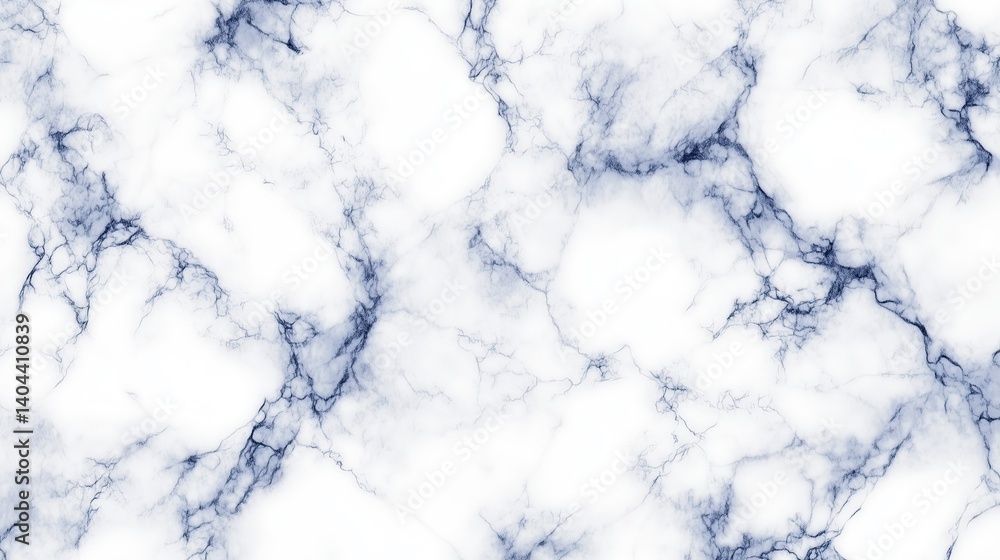Poster smooth white and blue marble pattern with intricate veins, creating an elegant and sophisticated vis