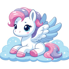 cute unicorn logo design colorful vector illustration