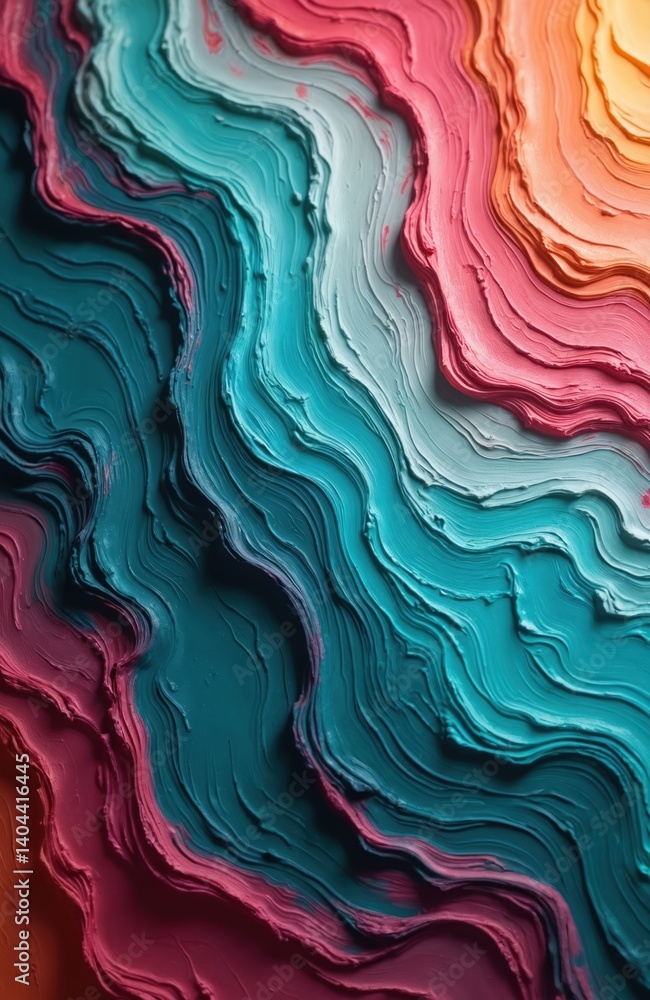 Poster abstract oil paint texture on canvas. artistic brushstrokes in vibrant colors, creating unique look.