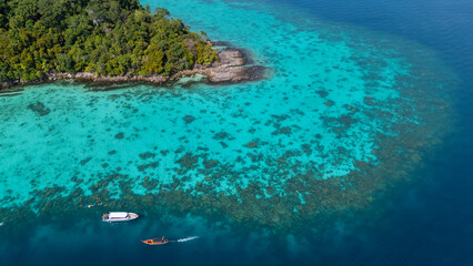 Aerial view of Surin island Phang-nag,Surin island Thailand. Surin Islands National Park