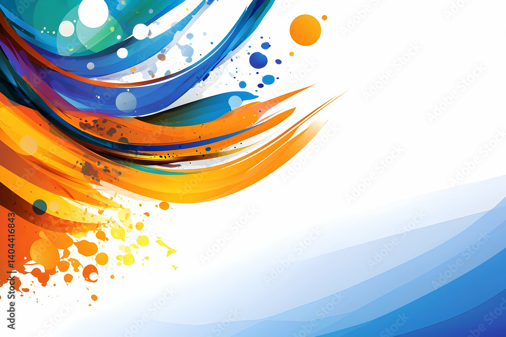 Aufkleber abstract colorful swirls and splashes background design