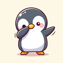 penguin cute logo cartoon design vector