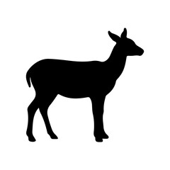 Obraz premium Lovely goat silhouette icon vector flat design on white background.