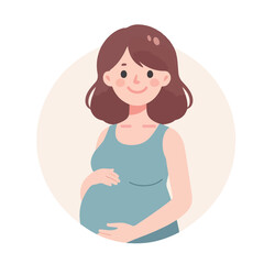 pregnant mother logo character cartoon