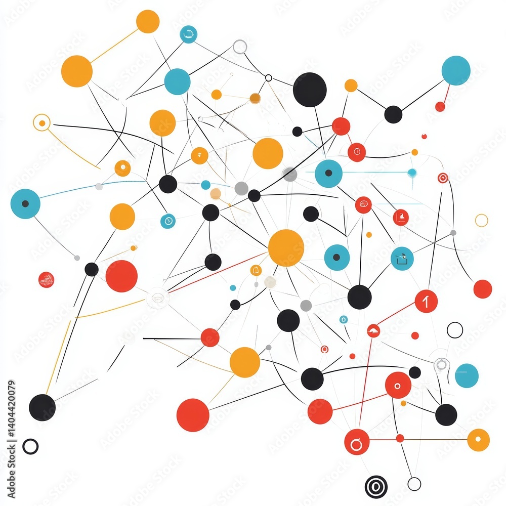 Poster abstract network diagram with connected nodes