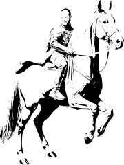 A striking black-and-white silhouette of a horse, capturing the essence of elegance and freedom