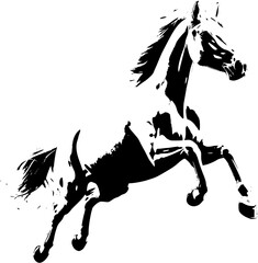 A timeless silhouette: The graceful form of a horse in black and white, embodying elegance and freedom.