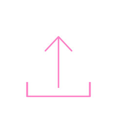 Upload icon arrow hand draw line cute cartoon illustration for decoration pink pattern or creative idea