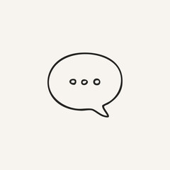 vector illustration of chat balloon element with one line style