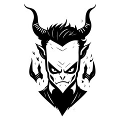 Terrifying horned character with menacing expression