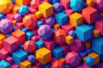 Abstract geometric shapes repeat in vibrant, seamless design , backdrop, vibrant, tileable
