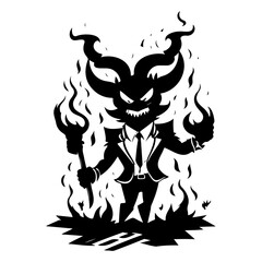 Infernal CEO: Business Demon Silhouette Illustration
