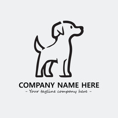 Dog illustration black and white for logo company vector image
