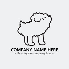 Dog illustration black and white for logo company vector image
