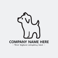 Obraz premium Dog illustration black and white for logo company vector image 