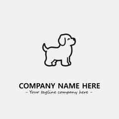 Dog illustration black and white for logo company vector image
