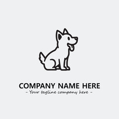 Dog illustration black and white for logo company vector image
