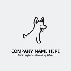 Dog illustration black and white for logo company vector image
