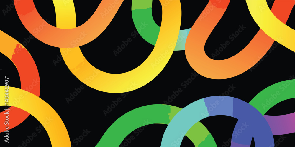 Poster colorful gradient interlocking loops vector | modern abstract geometric design