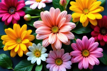 Distinctive late-blooming flower arrangement, showing unique petal patterns, floral, botany, photography