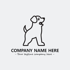 Dog illustration black and white for logo company vector image
