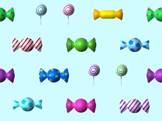 キャンディーのシームレスパターン　F-1