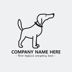 Dog illustration black and white for logo company vector image
