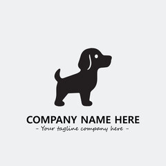 Dog illustration black and white for logo company vector image

