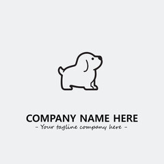 Obraz premium Dog illustration black and white for logo company vector image 
