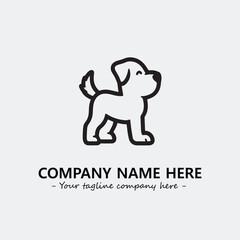 Dog illustration black and white for logo company vector image
