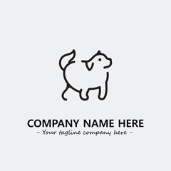 Dog illustration black and white for logo company vector image
